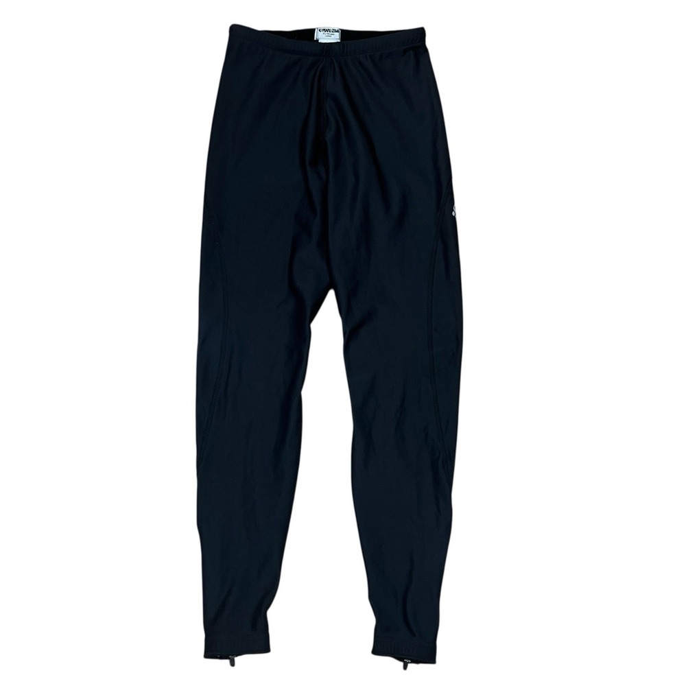 Pearl iZUMi Therma-Fleece Cycling Pants Womens L Black No Pad Ankle Zip Tights